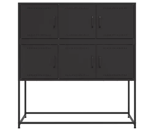 Kumode, Melna, 100,5X39X107 Cm, Tērauds Vidaxl