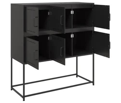 Kumode, Melna, 100,5X39X107 Cm, Tērauds Vidaxl