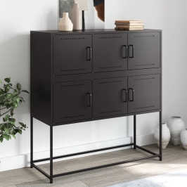 Kumode, Melna, 100,5X39X107 Cm, Tērauds Vidaxl