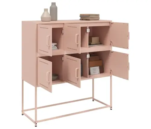 Šoninė Spintelė, Rožinės Spalvos, 100,5X39X107cm Plienas