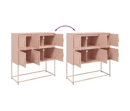 Šoninė Spintelė, Rožinės Spalvos, 100,5X39X107cm Plienas