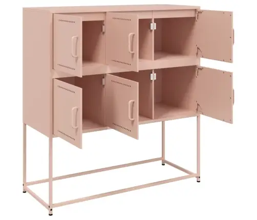 Šoninė Spintelė, Rožinės Spalvos, 100,5X39X107cm Plienas