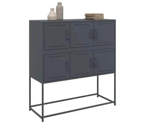 Kumode, Antracītpelēka, 100,5X39X107 Cm, Tērauds Vidaxl