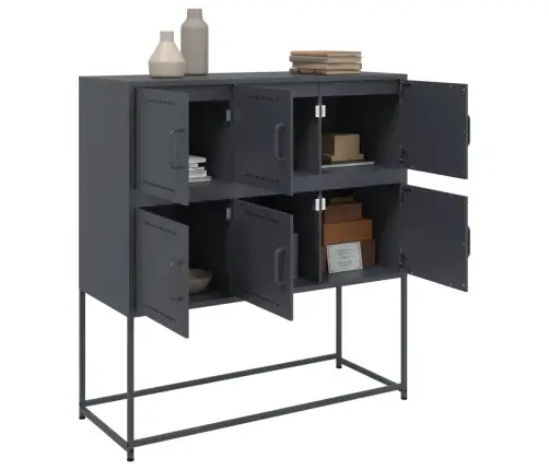 Kumode, Antracītpelēka, 100,5X39X107 Cm, Tērauds Vidaxl