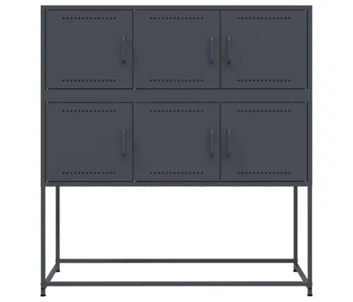 Kumode, Antracītpelēka, 100,5X39X107 Cm, Tērauds Vidaxl