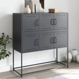 Kumode, Antracītpelēka, 100,5X39X107 Cm, Tērauds Vidaxl