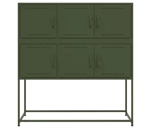 Kumode, Olīvu Zaļa, 100,5X39X107 Cm, Tērauds Vidaxl