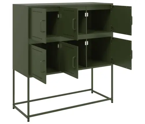 Kumode, Olīvu Zaļa, 100,5X39X107 Cm, Tērauds Vidaxl