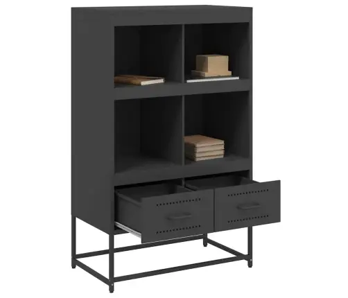 Kumode, Melna, 68X39X111,5 Cm, Tērauds Vidaxl