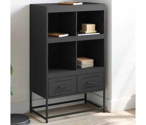 Kumode, Melna, 68X39X111,5 Cm, Tērauds Vidaxl