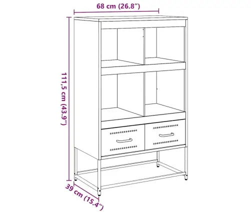 Kõrge Kapp, Antratsiithall, 68X39X111,5 cm Teras
