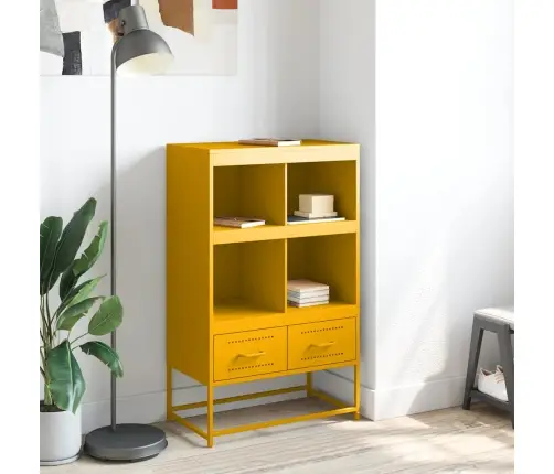 Komoda, Garstyčių Geltonos Spalvos, 68X39X111,5 cm Plienas