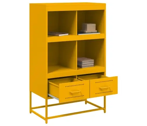 Komoda, Garstyčių Geltonos Spalvos, 68X39X111,5 cm Plienas