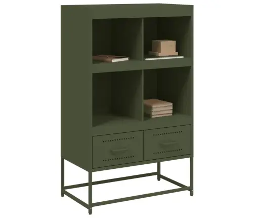 Augstais Skapītis, Olīvu Zaļš, 68X39X111,5 Cm, Tērauds Vidaxl
