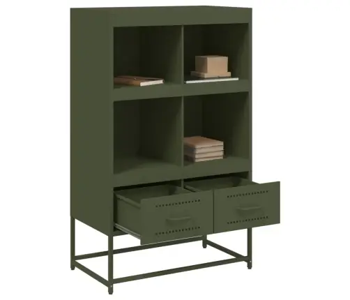 Augstais Skapītis, Olīvu Zaļš, 68X39X111,5 Cm, Tērauds Vidaxl