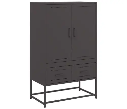 Kumode, Melna, 68X39X111,5 Cm, Tērauds Vidaxl