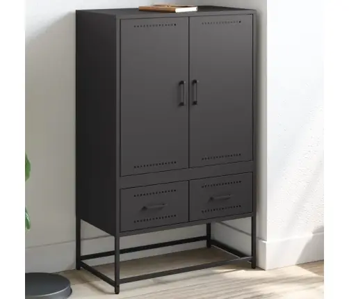 Kumode, Melna, 68X39X111,5 Cm, Tērauds Vidaxl