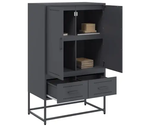 Augstais Skapītis Pelēks 68X39X111,5 Cm, Tērauds Vidaxl