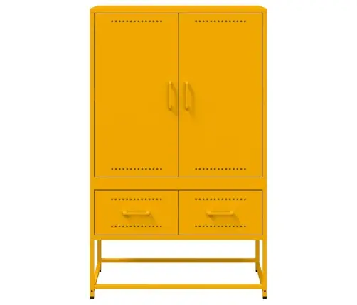 Komoda, Garstyčių Geltonos Spalvos, 68X39X111,5 cm Plienas
