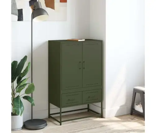Komoda, Alyvuogių Žalios Spalvos, 68X39X111,5 cm Plienas