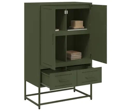 Komoda, Alyvuogių Žalios Spalvos, 68X39X111,5 cm Plienas