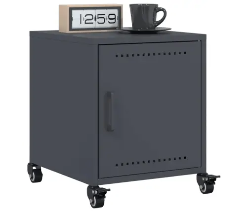 Naktinės Spintelės, 2Vnt., Antracito, 36X39X43,5cm Plienas Naktinės Spintelės, 2Vnt., Antracito, 36X39X43,5cm Plienas