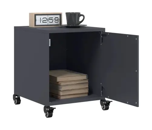 Naktinės Spintelės, 2Vnt., Antracito, 36X39X43,5cm Plienas Naktinės Spintelės, 2Vnt., Antracito, 36X39X43,5cm Plienas