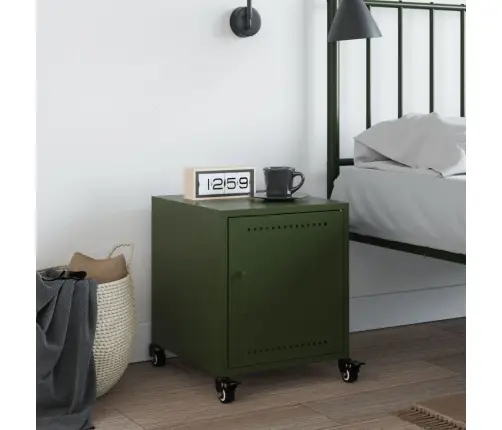 Naktinė Spintelė, Alyvuogių Žalia, 36X39X43,5cm Plienas