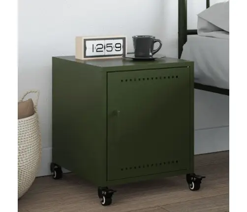 Naktinė Spintelė, Alyvuogių Žalia, 36X39X43,5cm Plienas