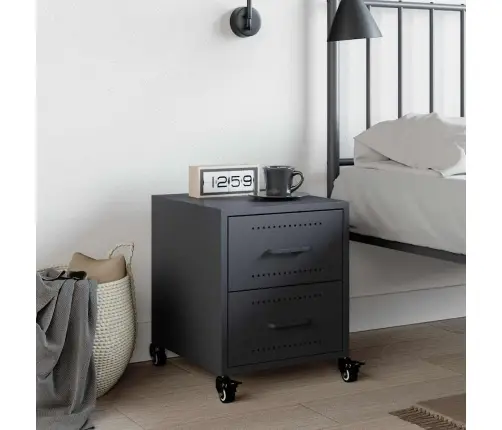 Naktsskapītis, Antracītpelēks, 36X39X43,5 Cm, Tērauds Vidaxl