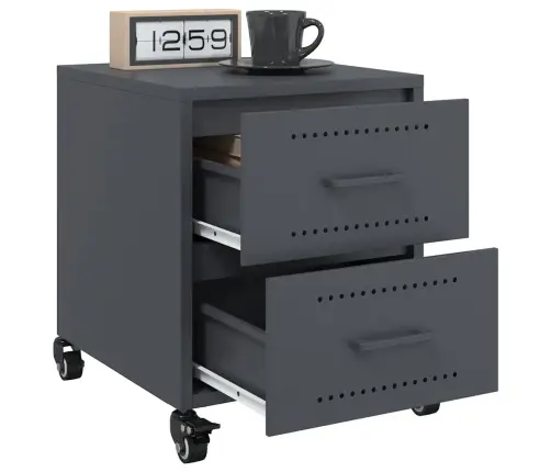 Naktsskapītis, Antracītpelēks, 36X39X43,5 Cm, Tērauds Vidaxl