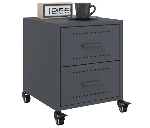 Naktsskapītis, Antracītpelēks, 36X39X43,5 Cm, Tērauds Vidaxl