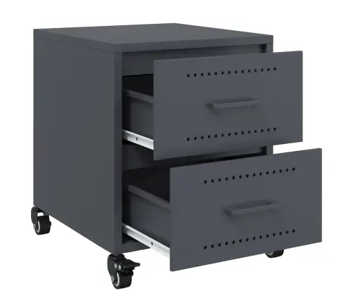 Naktsskapītis, Antracītpelēks, 36X39X43,5 Cm, Tērauds Vidaxl