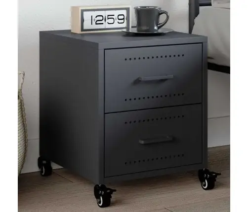 Naktsskapītis, Antracītpelēks, 36X39X43,5 Cm, Tērauds Vidaxl