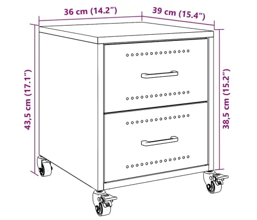 Naktsskapīši, 2 Gab., Sinepju Dzelteni, 36X39X43,5 Cm, Tērauds Vidaxl
