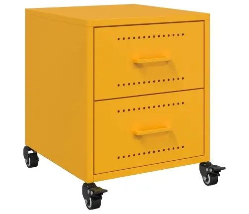 Naktsskapīši, 2 Gab., Sinepju Dzelteni, 36X39X43,5 Cm, Tērauds Vidaxl