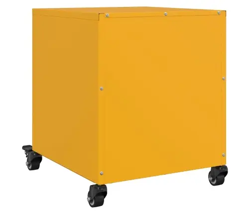 Naktsskapīši, 2 Gab., Sinepju Dzelteni, 36X39X43,5 Cm, Tērauds Vidaxl