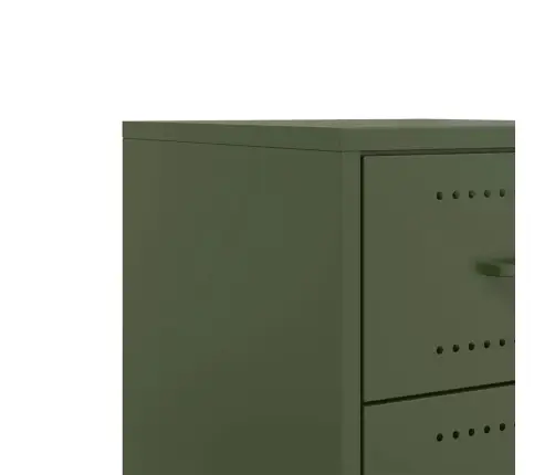 Naktsskapītis, Olīvu Zaļš, 36X39X43,5 Cm, Tērauds Vidaxl