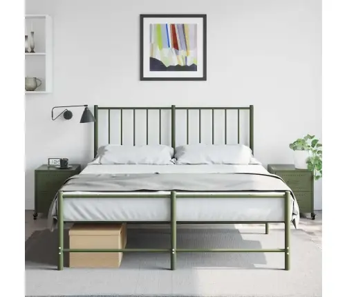 Naktsskapīši, 2 Gab., Olīvu Zaļi, 36X39X43,5 Cm, Tērauds Vidaxl