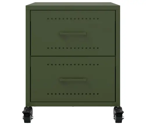 Naktsskapīši, 2 Gab., Olīvu Zaļi, 36X39X43,5 Cm, Tērauds Vidaxl