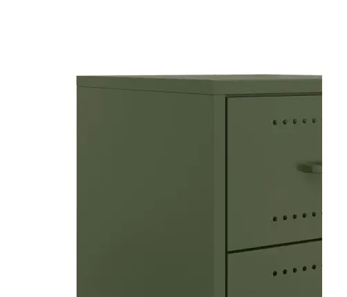 Naktsskapīši, 2 Gab., Olīvu Zaļi, 36X39X43,5 Cm, Tērauds Vidaxl
