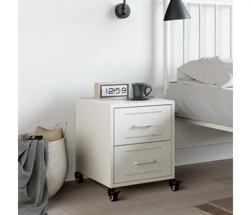 Naktinė Spintelė, Baltos Spalvos, 36X39X43,5cm Plienas