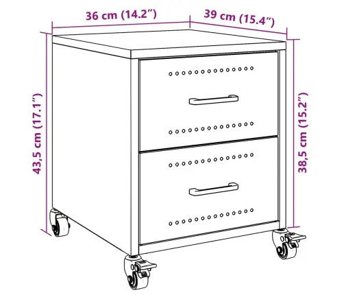 Naktinė Spintelė, Baltos Spalvos, 36X39X43,5cm Plienas