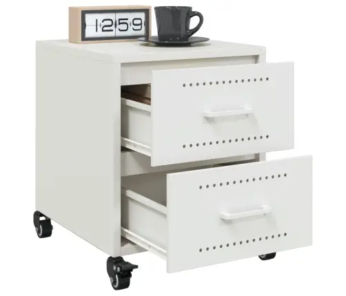 Naktinė Spintelė, Baltos Spalvos, 36X39X43,5cm Plienas