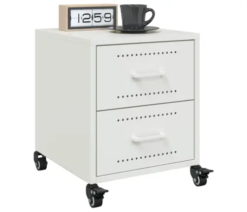 Naktinė Spintelė, Baltos Spalvos, 36X39X43,5cm Plienas