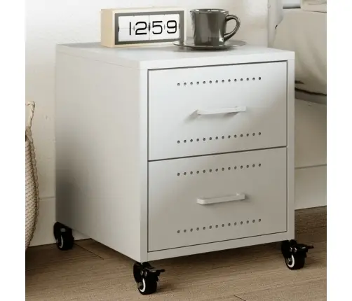 Naktinė Spintelė, Baltos Spalvos, 36X39X43,5cm Plienas