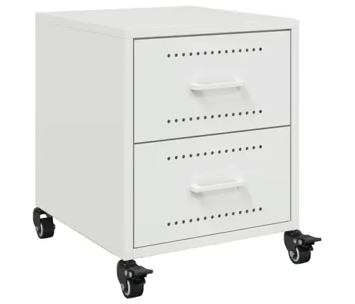 Naktinės Spintelės, 2Vnt., Baltos, 36X39X43,5cm Plienas