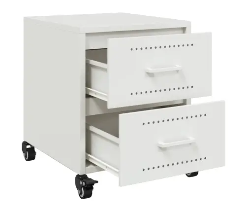 Naktinės Spintelės, 2Vnt., Baltos, 36X39X43,5cm Plienas