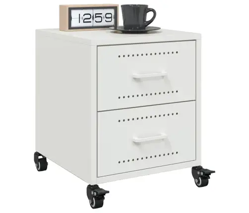 Naktinės Spintelės, 2Vnt., Baltos, 36X39X43,5cm Plienas