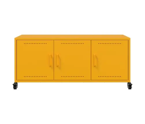 Tv Skapītis, 100,5X39X43,5 Cm, Tērauds, Sinepju Dzeltens Vidaxl